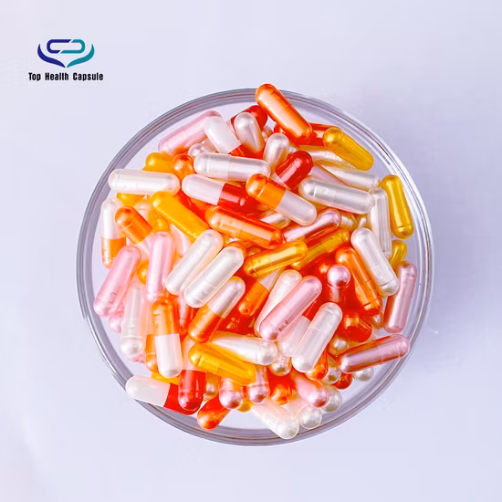 ハラ認定のヘルスケア向けのさまざまな色とさまざまなサイズの空のプルランカプセル